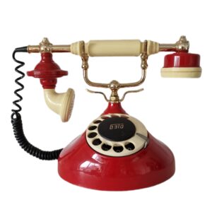 Raudons dekoratyvinis telefonas